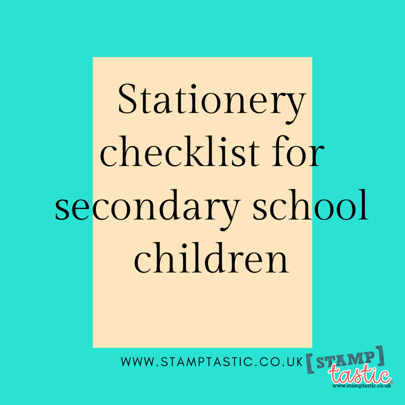 Stationery checklist for secondary school children