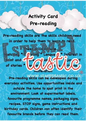 Starting School Free Resource: Pre Reading Activity Card - stamptastic-uk