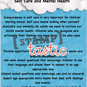 Starting School Free Resource: Self Care and Mental Health Activity Card - stamptastic-uk