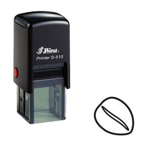 Coffee bean Loyalty Card Self-inking Rubber Stamp (outline coffee bean) - stamptastic-uk