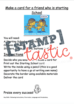 Starting School Free Resource: Make A Card For A Friend Starting School - stamptastic-uk
