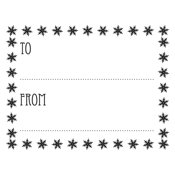 To and From stamp with Snowflakes Gift tag perfect