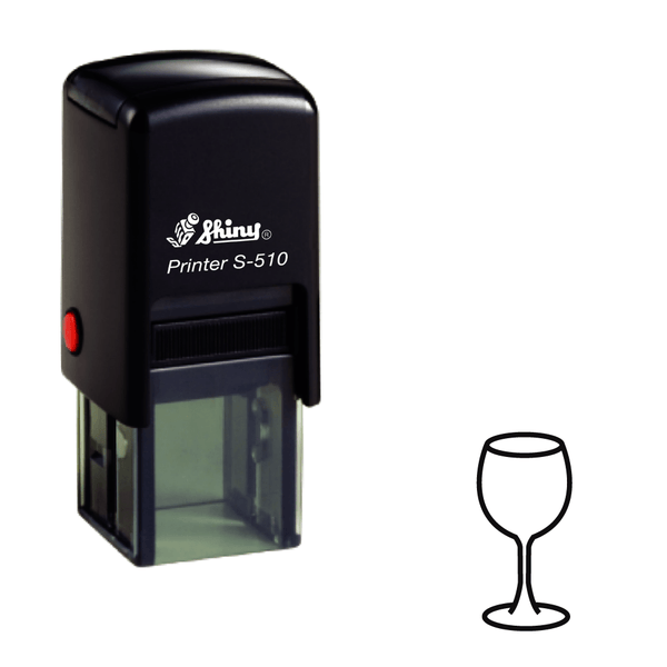 Wine Glass Loyalty Card Self inking Rubber Stamp