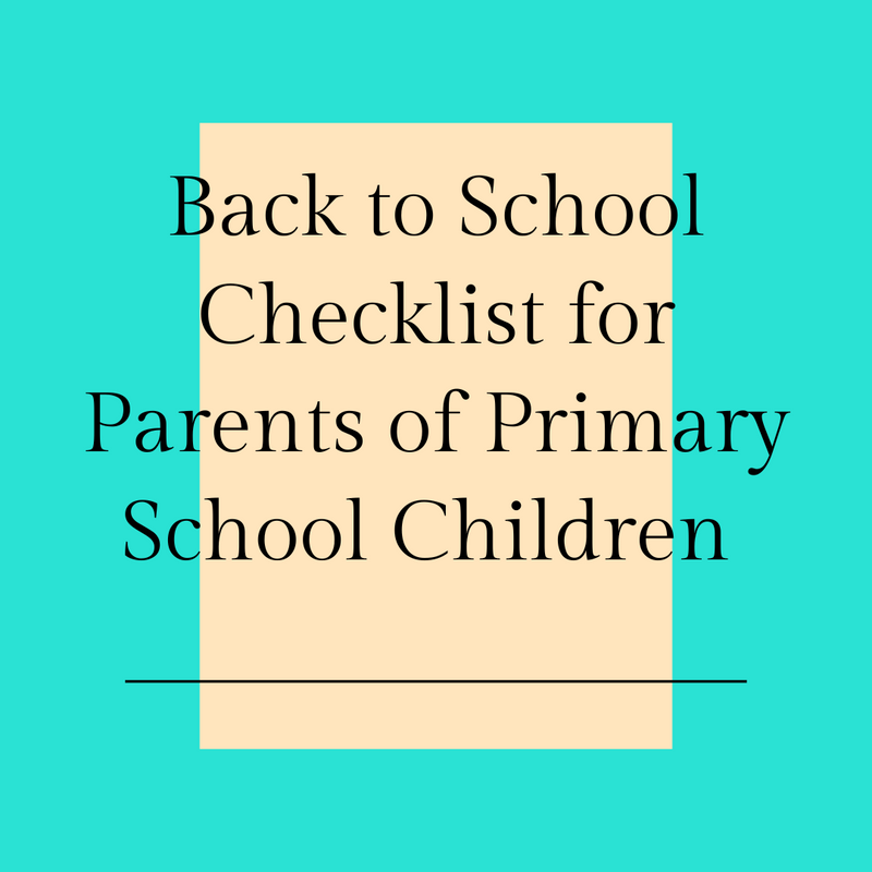 Back to school checklist for parents of primary school children