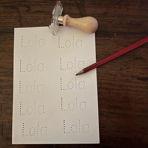 Learning to write your name stamp