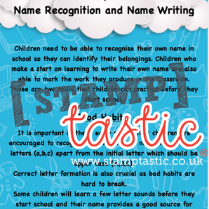 Starting School Free Resource: Name Recognition and Name Writing Activity Card - stamptastic-uk