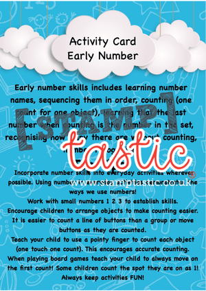 Starting School Free Resource: Early Number Skills Activity Card - stamptastic-uk