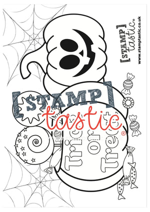 Free Halloween Colouring In Poster - Trick Or Treat - stamptastic-uk