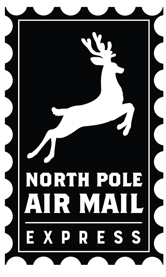 North Pole Stamp - Reindeer Airmail Express