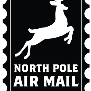 North Pole Stamp - Reindeer Airmail Express