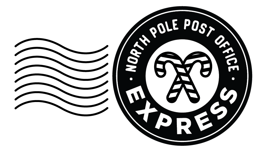 North Pole Stamp - Candy Cane Express