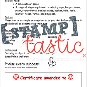 Starting School Free Resource: Outdoor Obstacle Course - stamptastic-uk