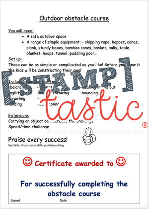 Starting School Free Resource: Outdoor Obstacle Course - stamptastic-uk