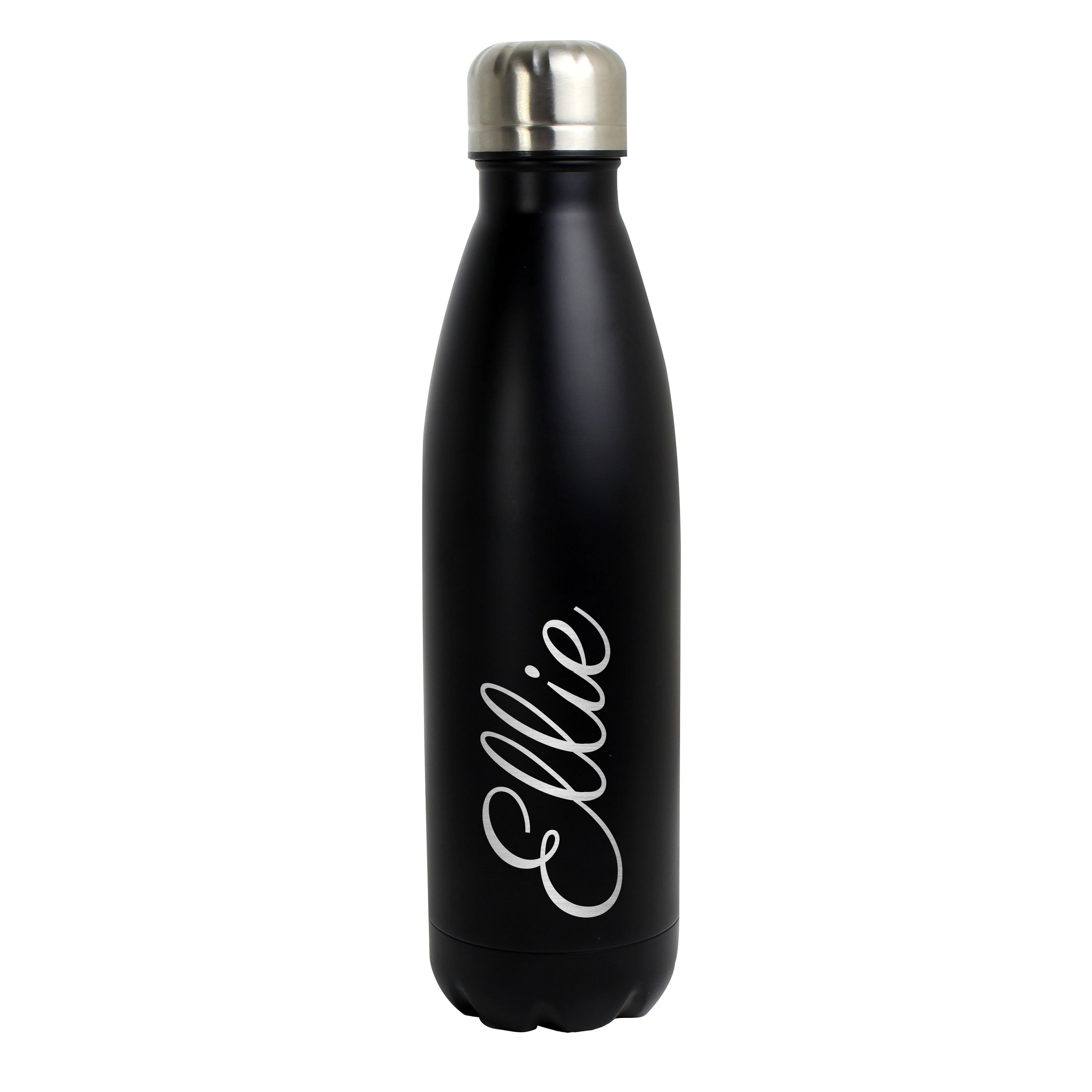 Personalised Black Metal Insulated Drinks Bottle