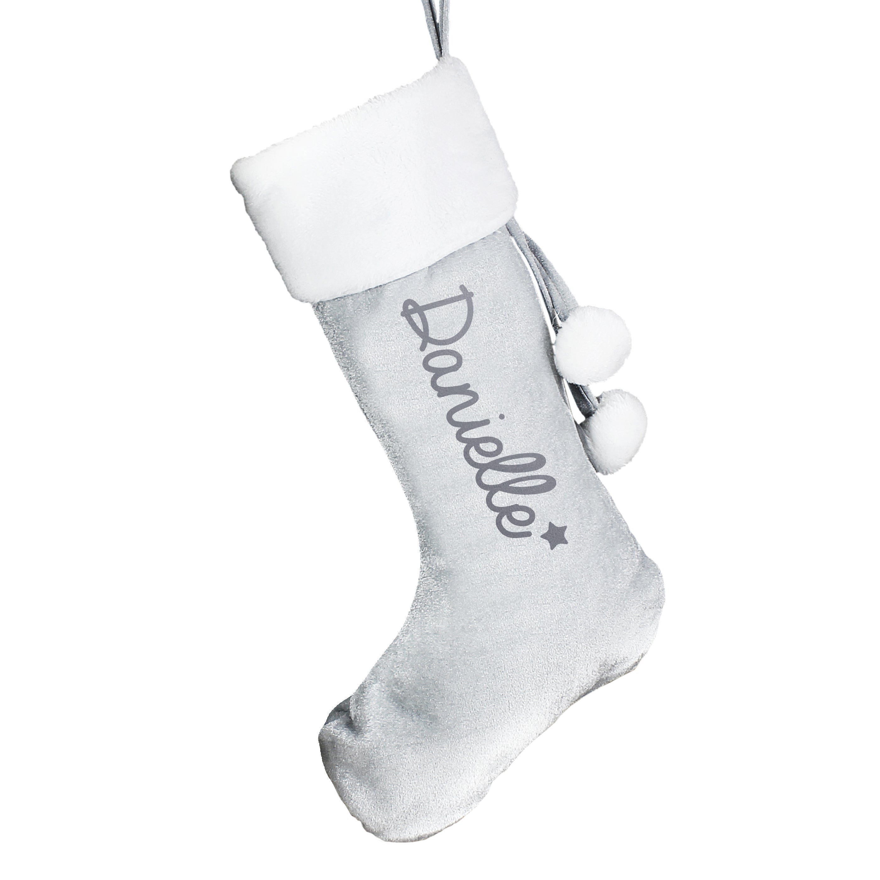 Personalised Name Only Silver Grey Stocking