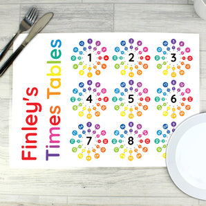 Personalised Times Tables Placemat