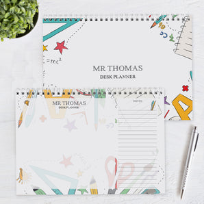 Personalised Teacher A4 Desk Planner