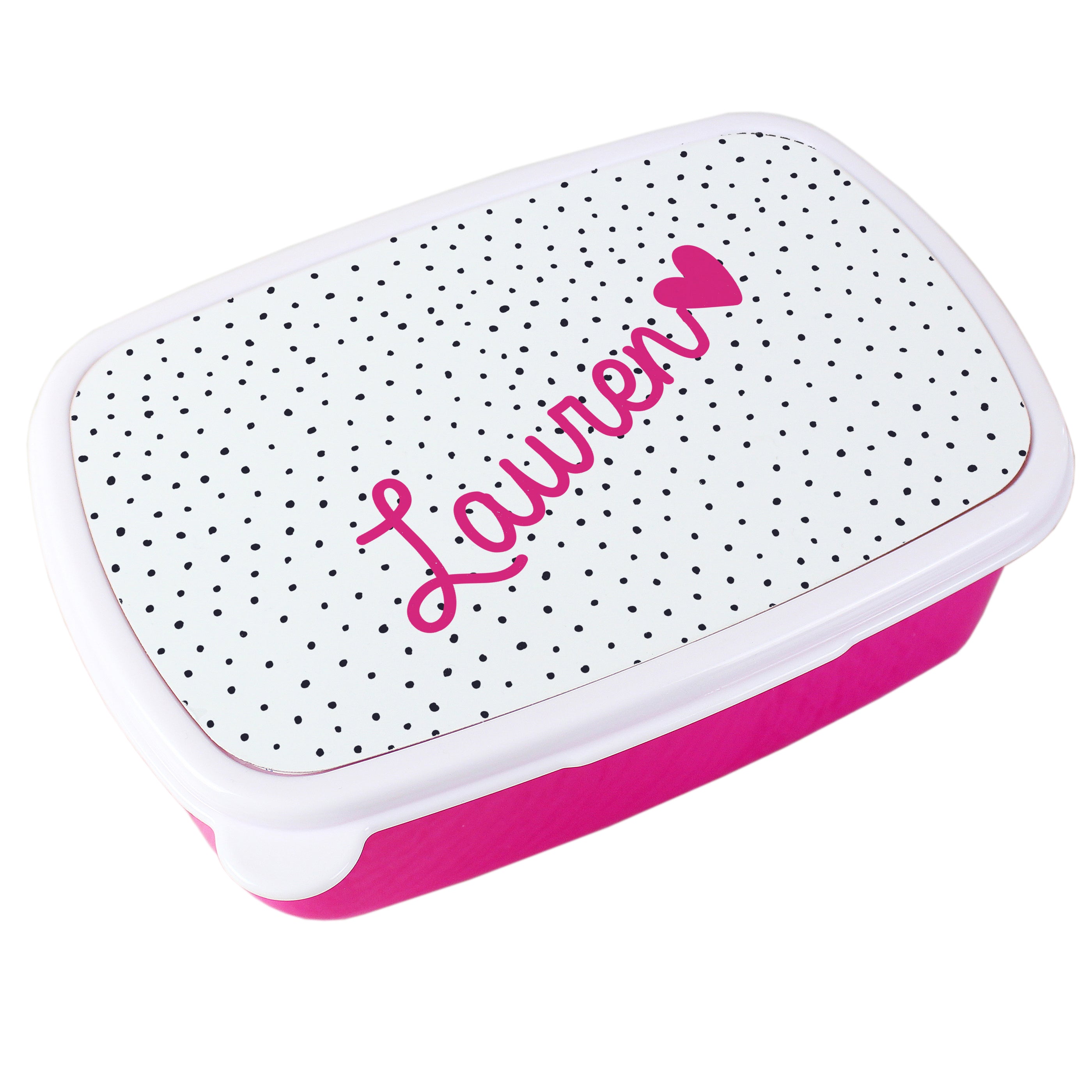 Personalised Pink Heart Lunch Box