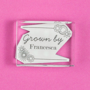 Grown by ........ Flowers Stamp - stamptastic-uk