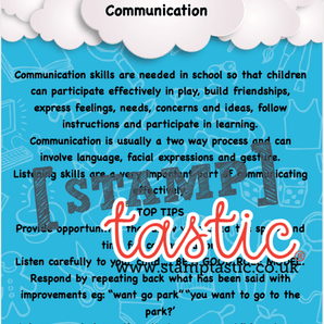 Starting School Free Resource: Communication Skills Activity Card - stamptastic-uk