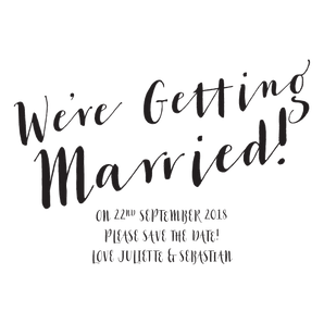 Calligraphy "We're Getting Married" Diagonal - stamptastic-uk