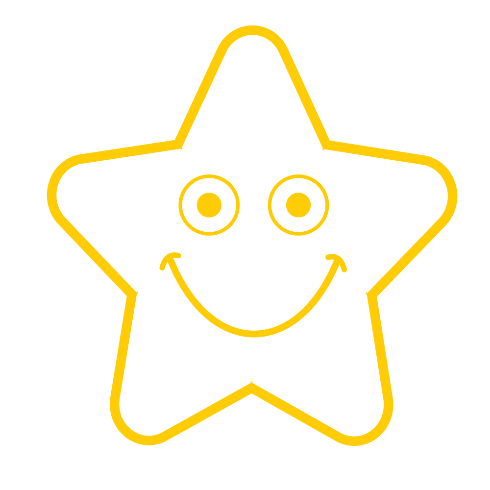 Smiley Gold Star Stamp - stamptastic-uk