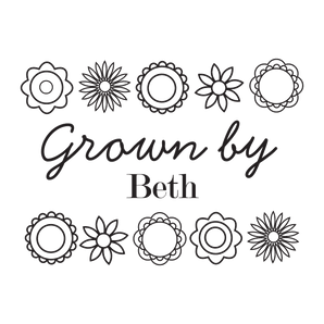 Grown by ... with Flowers Border Stamp - stamptastic-uk