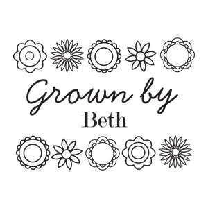 Grown by ... with Flowers Border Stamp - stamptastic-uk