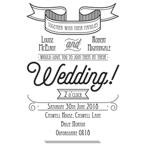 Retro Wedding Invite - stamptastic-uk