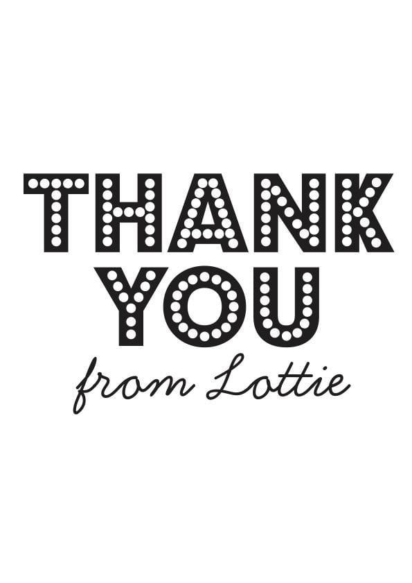 Thank you in dots stamp