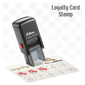 Bespoke Custom Logo Loyalty Card Self-inking Rubber Stamp - stamptastic-uk