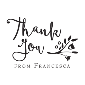 Thank you stamp with posy - stamptastic-uk