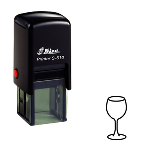 Wine Glass Loyalty Card Self-inking Rubber Stamp - stamptastic-uk
